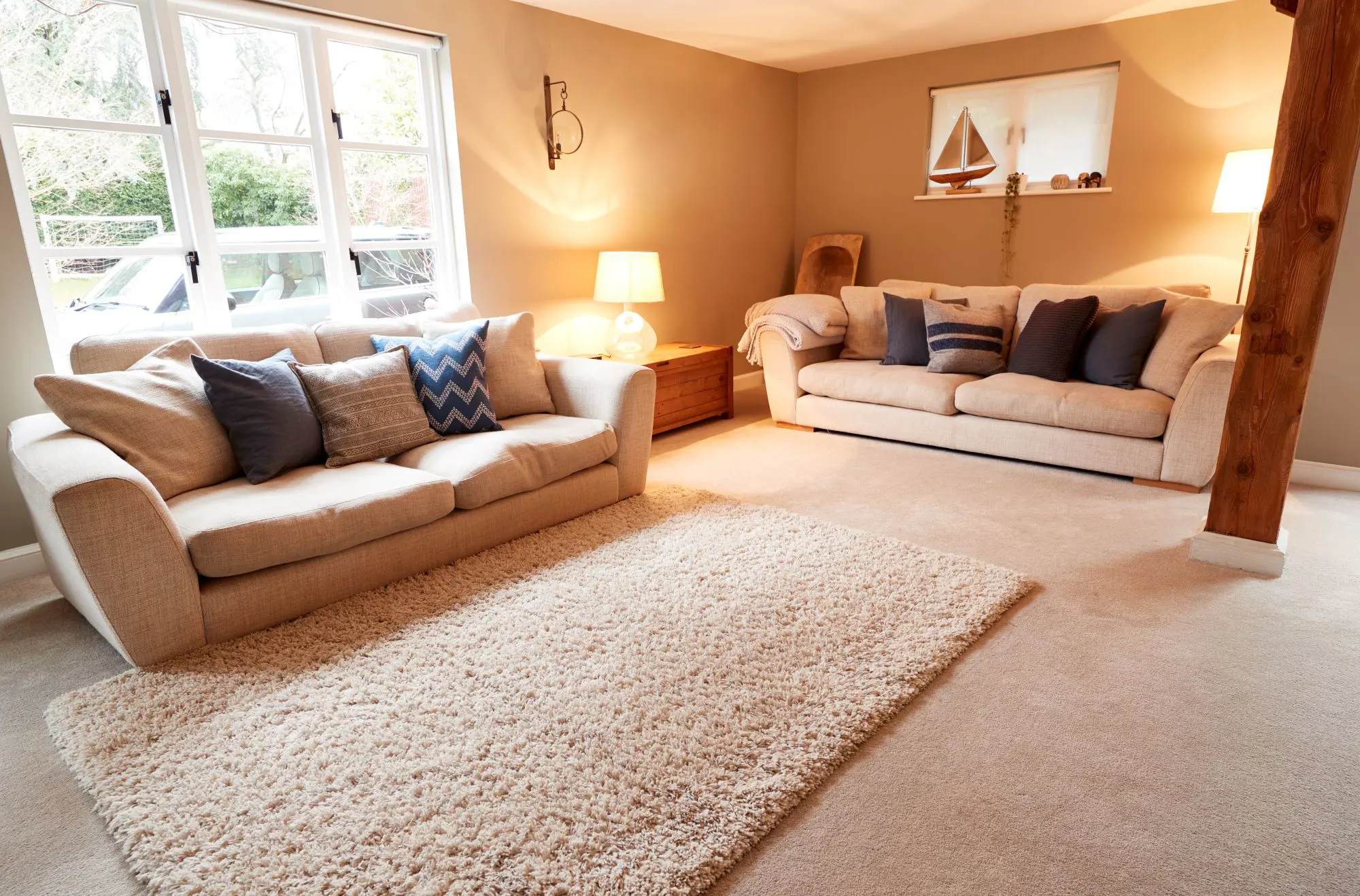 Residential carpet cleaning in a family home