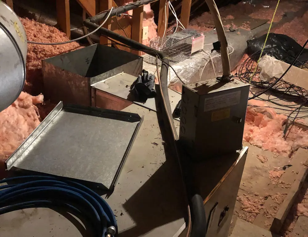 Clean ductwork compared to dust-filled ductwork